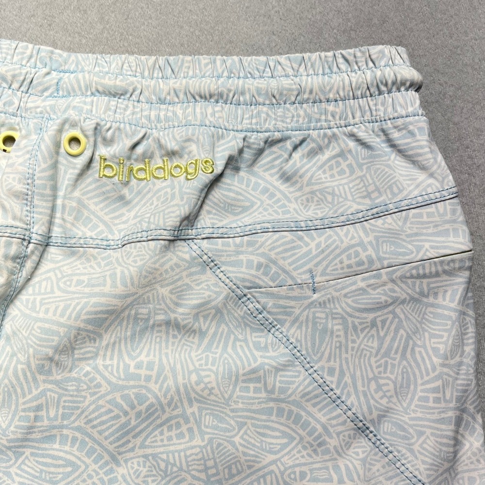 Birddogs Light Blue Patterned Athletic Shorts with Yellow Accent